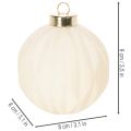Weihnachtskugel-Set Kunststoff Cremeweiss Struktur-Mix 8 cm 12 Stück | Floristik24.ch