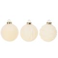 Weihnachtskugel-Set Kunststoff Cremeweiss Struktur-Mix 8 cm 12 Stück | Floristik24.ch