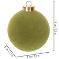 Christbaumkugeln aus Kunststoff in Moosgrün, 8 cm, Samtoptik, Struktur-Mix, Set mit 12 Stück | Floristik24.ch