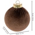 Weihnachtskugeln aus Styropor mit Samtüberzug, Ø 8 cm, cremeweiss, beige, braun, 12er Set | Floristik24.ch