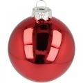 Christbaumkugel, Baumschmuck, Weihnachtskugel Rot H8,5cm Ø7,5cm Echtglas 12St | Floristik24.ch