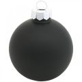 Mini-Christbaumkugel, Baumschmuck-Mix, Weihnachtskugeln Schwarz H4,5cm Ø4cm Echtglas 24 St | Floristik24.ch