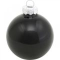 Mini-Christbaumkugel, Baumschmuck-Mix, Weihnachtskugeln Schwarz H4,5cm Ø4cm Echtglas 24 St | Floristik24.ch