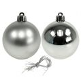 Floristik24 Weihnachtskugel Plastik Ø6cm Silber Mix 12St