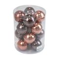 Weihnachtskugeln Glas Braun Mix Baumkugeln Glanz Ø7,5cm 12St | Floristik24.ch