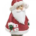 Floristik24 Deko Figur Weihnachtsmann mit Zuckerstange/Geschenk H8,5cm 4St