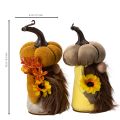 Herbstliche Figuren Kürbiswichtel mit Bart und Sonnenblume aus Stoff 16 cm 2er-Set | Floristik24.ch