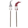Wichtel Dekofigur auf Holzstab 46cm 6er-Set Grau Rot | Floristik24.ch