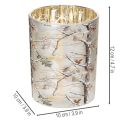 Windlicht Glas 12cm Winterwald Zweigdesign Gold innen | Floristik24.ch