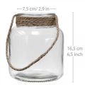 Floristik24 Windlicht Glas, Teelichthalter zum Aufhängen H16,5cm Ø14,5cm
