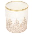 Windlichtglas mit Blumenmotiv