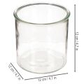 Rundes Windlicht aus klarem Glas 12 cm im 2er-Set | Floristik24.ch