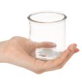 Glaswindlicht rund klares Glas Teelichthalter 8 cm 3er-Set | Floristik24.ch