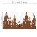 Windlicht 21,5cm Metall Glaseinsatz Rost Optik für Kerzen | Floristik24.ch