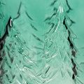 Windlicht Glas Türkisgrün mit Tannen-Relief 16 cm | Floristik24.ch
