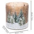 Windlicht Glas mit Winterwald-Motiv 20cm Weihnachtsdekoration | Floristik24.ch