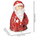 Nikolaus Teelichthalter aus Keramik mit Sternen 15cm rot | Floristik24.ch