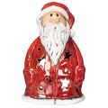 Floristik24 Nikolaus Teelichthalter aus Keramik mit Sternen 15cm rot
