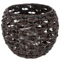 Floristik24 Windlicht geflochten Schwarz Braun Ø31cm H25cm aus Metall und Kunststoff