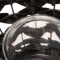 Windlicht geflochten Schwarz