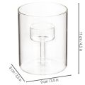 Glas Windlicht mit erhöhtem Teelichthalter 11 cm Transparent | Floristik24.ch