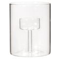 Glas Windlicht mit erhöhtem Teelichthalter 11 cm Transparent | Floristik24.ch