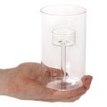 Kerzenglas Windlicht mit Einsatz für Stumpenkerzen 15 cm Transparent 2 Stück | Floristik24.ch