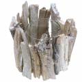 Floristik24 Windlicht Holz Weiß gewaschen Ø14cm H14cm