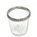 Floristik24 Teelichtglas Antik mit Metallrand  Ø6cm H6cm 4St