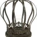 Krone als Windlicht, Kerzendeko, Metallkrone Antik-Optik H28cm Ø21cm | Floristik24.ch