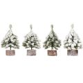 Winterdeko Tannenbaum in Grün Weiß Ø7cm H14cm 4St | Floristik24.ch