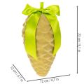 Künstliche Zapfen-Anhänger mit Geschenkband und Schleife 23cm Grün 3er Set | Floristik24.ch