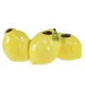 Floristik24 Zitronen Deko Vase Keramik 3 Öffnungen 21,5x11x8cm