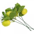 Deko Zweig Zitrone und Blüten Kunstzweig Sommerdeko 26cm 4St