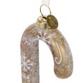 Zuckerstangen-Ornament aus Glas, 22 cm, Bronze und Weiss, Weihnachtsdekoration | Floristik24.ch