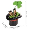 Glücksfiguren Kleeblatt und Käfer im Zylinder 7cm, 3er-Set, Kunststoff, Grün und Schwarz | Floristik24.ch