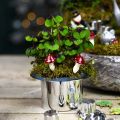 Floristik24 Zylinder zum Bepflanzen, Neujahr, Deko-Hut, Silvesterdeko Silbern H6,5cm L12cm 9St