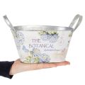 Blumenschale Metall mit Griffen oval Hortensien-Motiv 26×13×14,5cm | Floristik24.ch