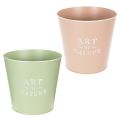 Blumentopf Zink Ø22cm H21cm in Creme, Antikrosa oder Mintgrün für Innenbereich | Floristik24.ch