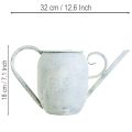 Deko-Giesskanne Metall Weiss-Blau 32x11x18cm für Innen- und Aussendekoration | Floristik24.ch