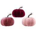 Deko Kürbisse Beflockt Burgund Rosa Ø13cm H11,5cm 3 St | Floristik24.ch