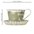 Deko Tasse Metall Weiß gewaschen Antik Ø9cm H8cm 2St | Floristik24.ch