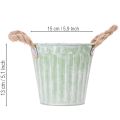 Deko-Topf aus Metall Ø15cm H13,5cm, 3er-Set Pastell Rosa/Grün/Gelb mit Henkeln | Floristik24.ch