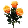 Floristik24 Deko-Rose Orange Ø8cm L68cm 3St