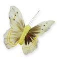 Floristik24 Deko-Schmetterling am Draht Gelb 8cm 12St
