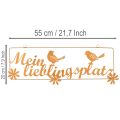 Dekohänger Metall Edelrost „Mein Lieblingsplatz“ mit Vögeln 55x20 cm für Garten und Balkon | Floristik24.ch