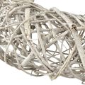 Dekokranz Holz Deko Rattan Natur Weiß Ø40cm H9,5cm | Floristik24.ch