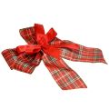 Dekoschleife Weihnachten Geschenkschleife Outdoor Rot Kariert 6cm breit 20×29cm 5St | Floristik24.ch