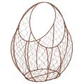 Floristik24 Drahtkorb aus Metall, Pflanzenkorb mit Edelrost, Braun, H34cm L30cm