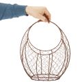 Drahtkorb aus Metall, Pflanzenkorb mit Edelrost, Braun, H34cm L30cm | Floristik24.ch